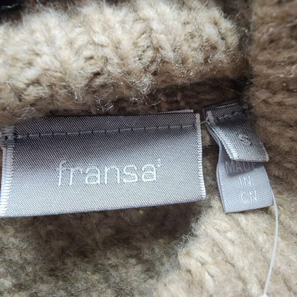 Fransa Taupe Knit Turtle Neck Dress Size S - Picture 8 of 9